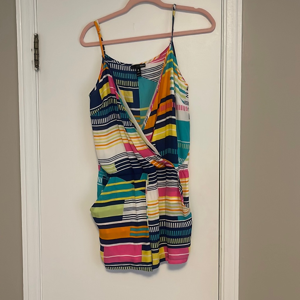 Aqua Patterned Romper